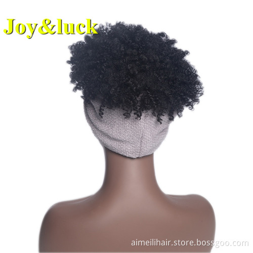 Wholesale Prices for African Black Women Scarf Wig Beige Hairband Short Black Afro Kinky Curly Headband Wig Synthetic Hair Wigs